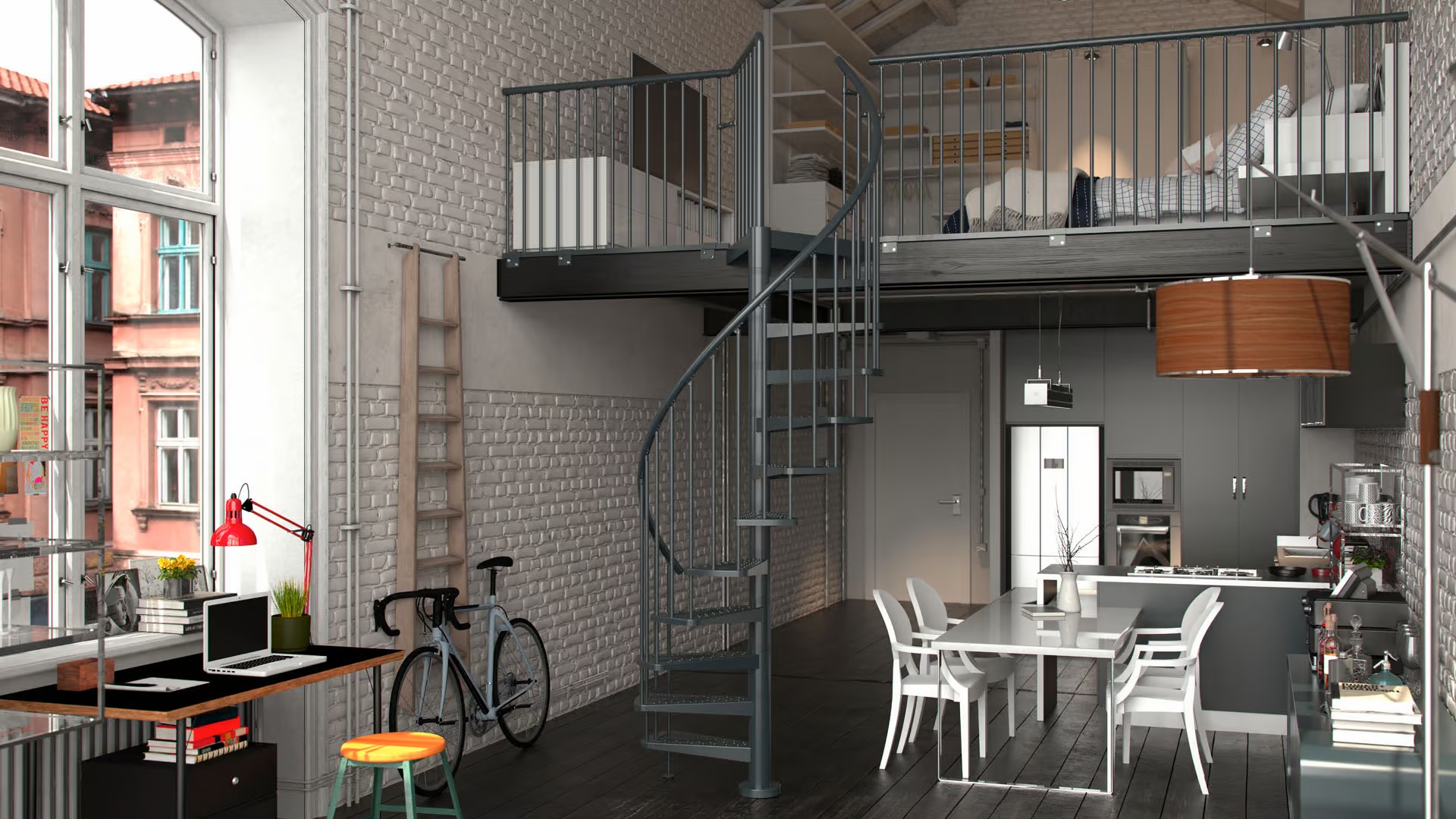 Toronto Indoor/Outdoor Spiral Stair 267-305cm Anth